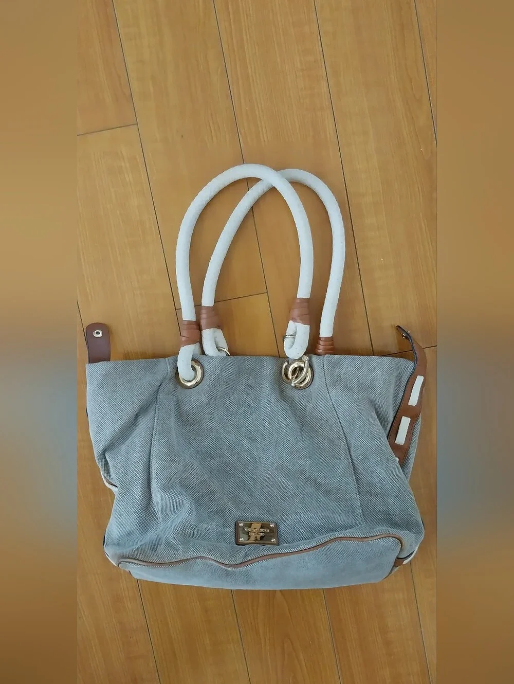 Stunning MICHAEL KORS Canvas Rope-Handle Tote Bag Satchel Purse Handbag Shoulder